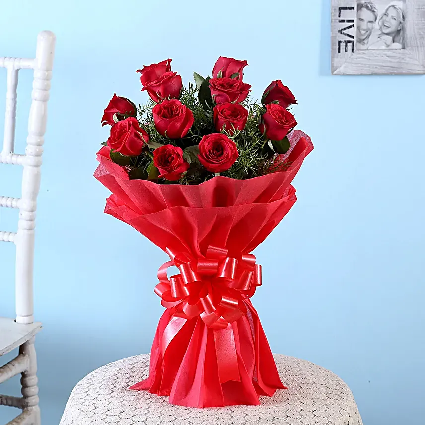 Vivid - 12 Red Roses Bouquet